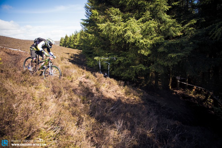 Into the dark, rider sstruggled with the transition from bright light to dark forest