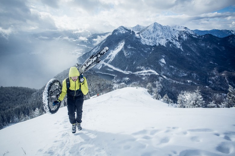 "The fireroad that we’d chosen for the climb was pretty much un-rideable given the sheer amount of snow — and that’s with a fat bike. "