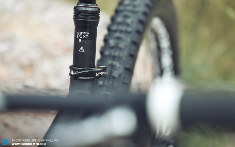 “The Command Post IRcc seatpost features 12 positions of up to 125mm of height adjustability for a more customizable position, ultimately resulting in more control and increased handling on both climbs and descents”. 