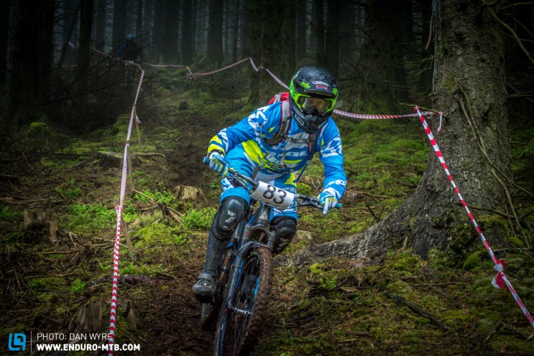 Factory Stu, proving he still has what it takes, he loved the blind racing enduro format.