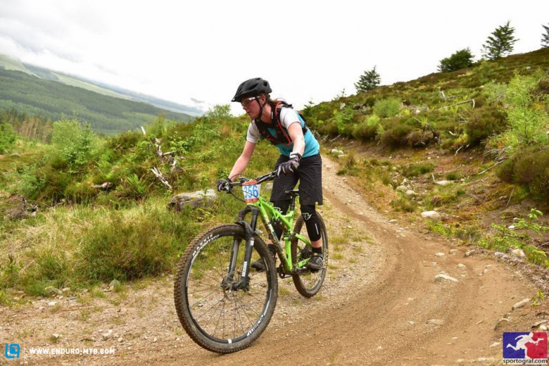 Cat on her way to a second place finish in the Ten Under the Ben race on her Whyte T129