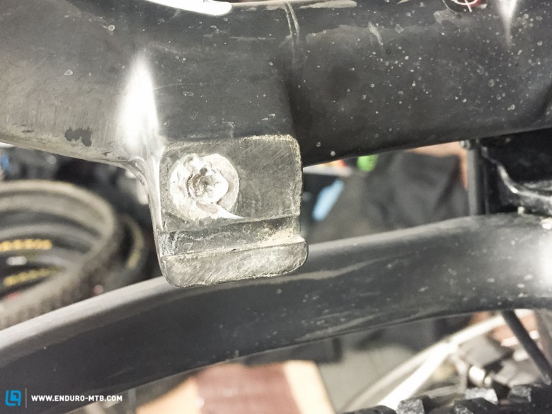 Nightmare! Jim snaps a bolt in his Marin frame