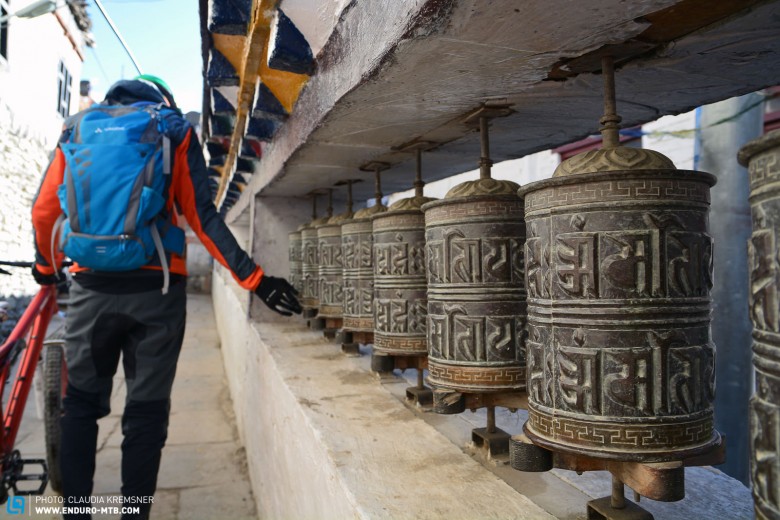 Gebetsmühlen in Kathmandu.