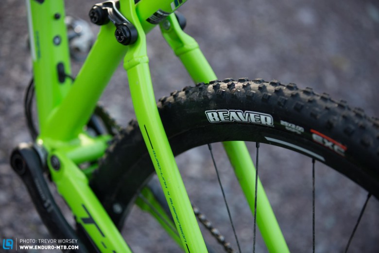 Cat changed the supplied Maxxis Crossmark tyre for a Maxxis Beaver for the winter mud