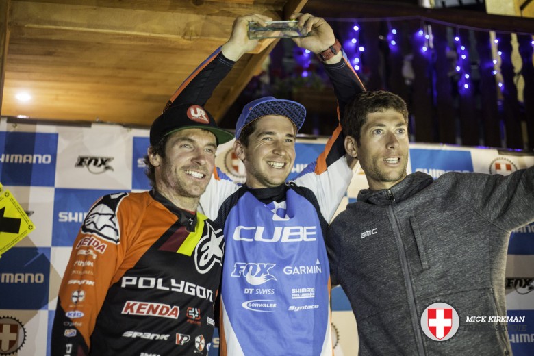 Trans-Savoie 2015 Pro Men 1st: Nico Lau (Cube), 2nd: François Billy-Maître (BMC), 3rd: Jamie Nicoll (Polygon)
