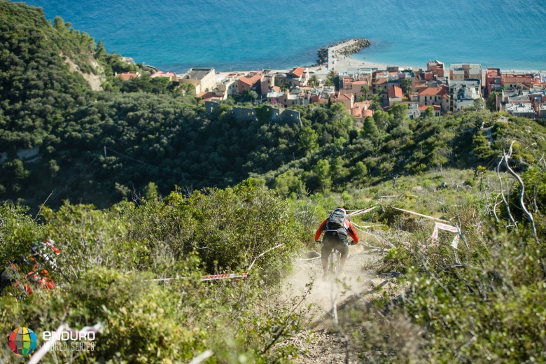 Francois Bailly-Maitre on PS4 in practice. EWS 7 2014, Finale Ligure. Photo by Matt Wragg