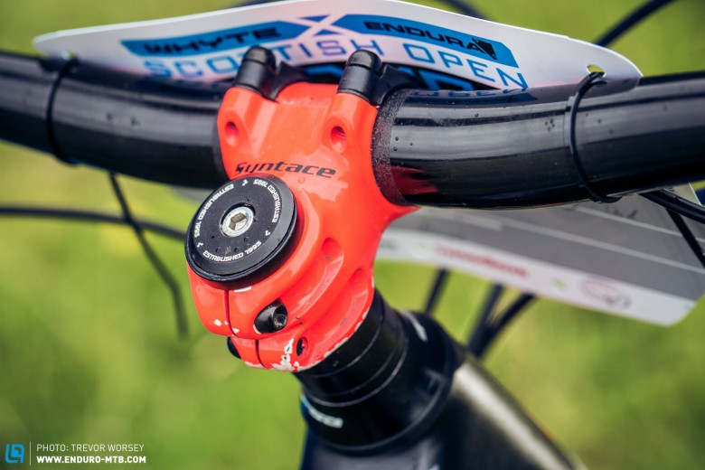 Greg runs a 40mm stem to keep the reach compact and aggressive