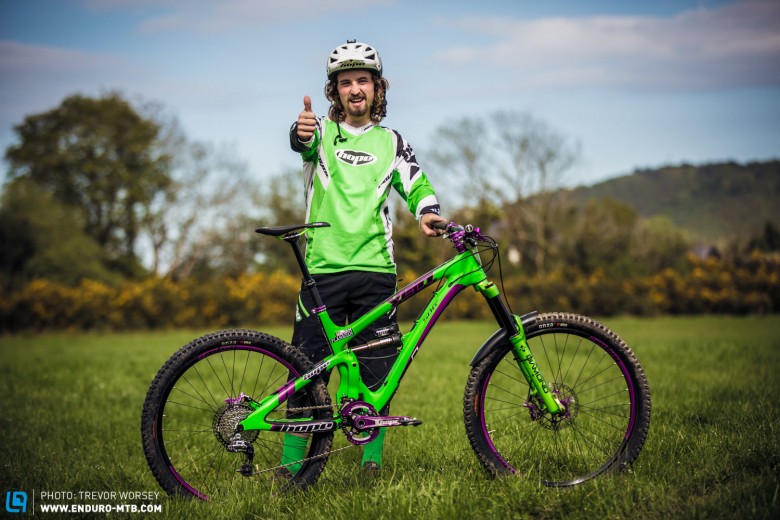 Sam Flanagan with his kitted out, YETI SB6c at Tweedlove