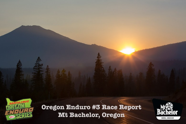 Mt Bachelor sunset the night before the Oregon Enduro.  Smoke from nearby forest fires fill the air.