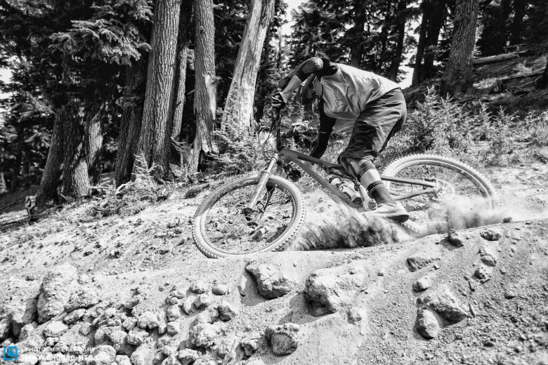 Jon Buckell throws a roost off of his front tire on 'Last Chance'