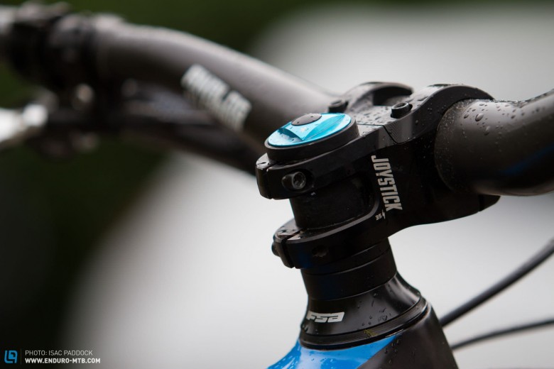 The spacers have since been removed from below the stem to create more grip on the front, countering the short frame.