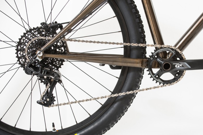 A set of custom, hand built wheels will keep the bike rolling fast. 