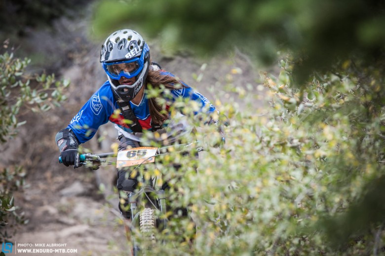 Alisha Engel is focussed 100% on the trail ahead because on Boondocks there's always something to watch for right around the corner