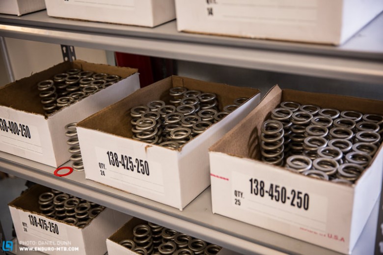 Spring coils from Hyperco, producer of suspension bits for Formula One race cars. Think they build to tight tolerances? Yes, it’s proven, they do.