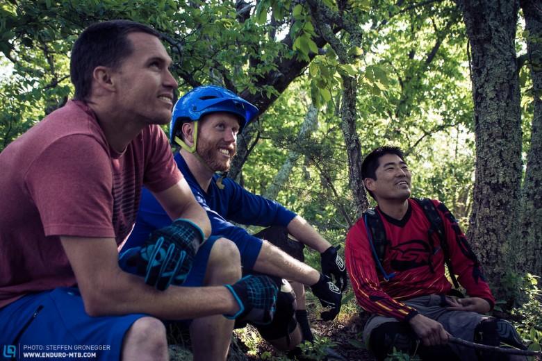 Jameson, Ken und Ben: unsere Local Guides fuer den Back-Country Ride. 