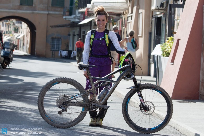 British rider Hannah Barnes piloted a Specialized Enduro around the stages of Finale, which were very different to her home trails of Fort William. 
