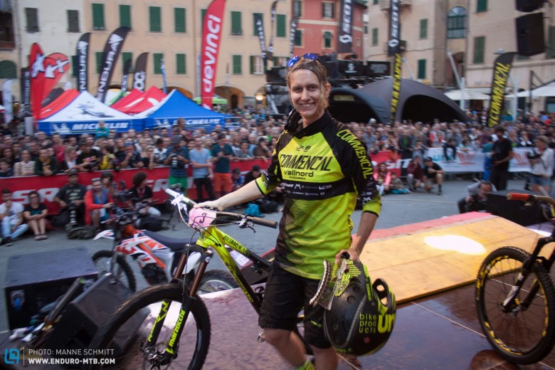 Cécile Ravanel of the Commencal Vallnord Enduro Team took her meta to a 2nd place finish which also helped her to secure 2nd place in the overall standings. Her husband Cedric (also riding for Commencal) finished 33rd in the mens.  