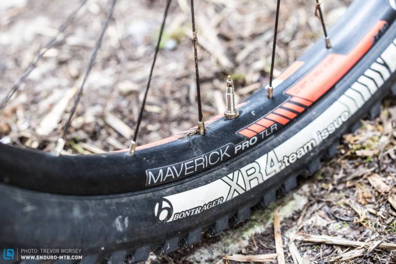Go Wide:  the 28mm internal width of the Bontrager Maverick PRO TLR rim on the Trek Slash 9 resulted in a great tyre profile, adding confidence and support. These bikes are designed for the hardest terrain and need rims to match.