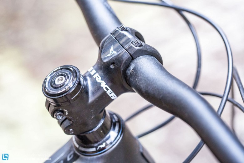Out of place: The cheap-looking Race Face Turbine Stem feels out of place on the Nomad. At 60mm long it’s also a little on the long side, as many testers would have prefered to see a 50mm stem as standard. 