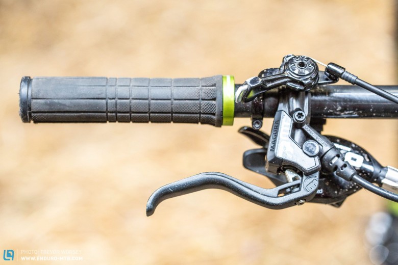 Powerful Deceleration: The Magura MT7 brakes are very impressive, providing massive deceleration and sensitive modulation. Performance was exceptional, but the clunky levers are not well suited to those with smaller hands.  