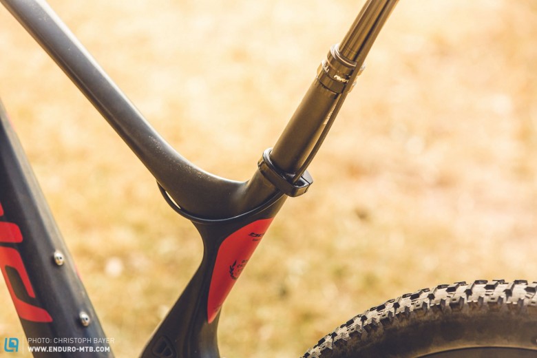 The Bold Linkin Trail is an object of design, but the external cables on the RockShox Reverb seatpost don’t live up to the otherwise great design.