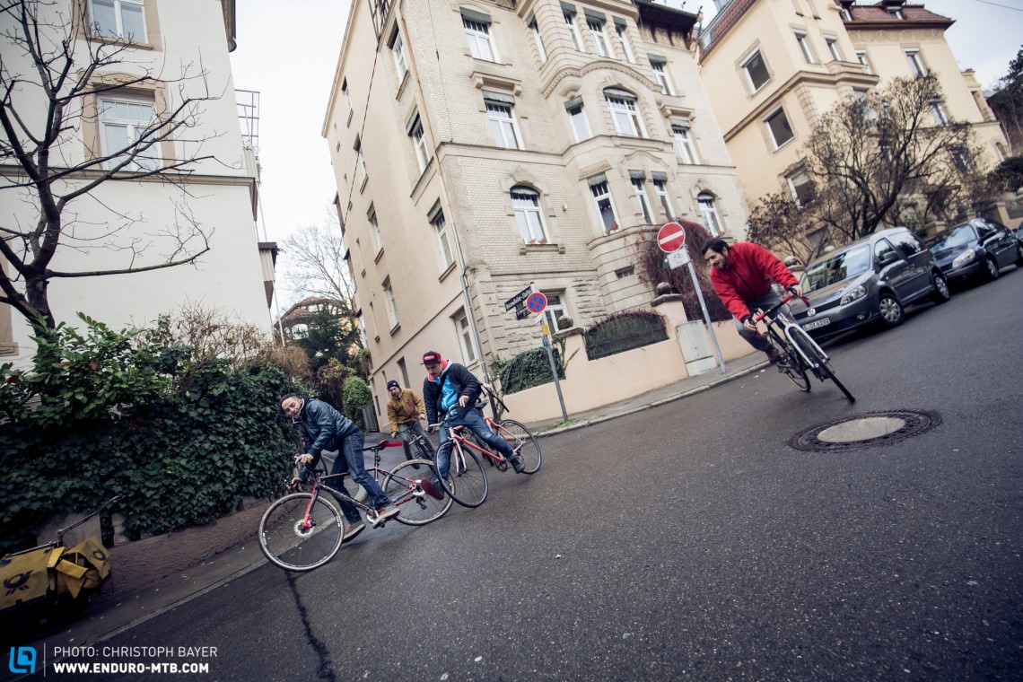… the development team of FOCUS Bikes uses the morning break to test some FOCUS bikes