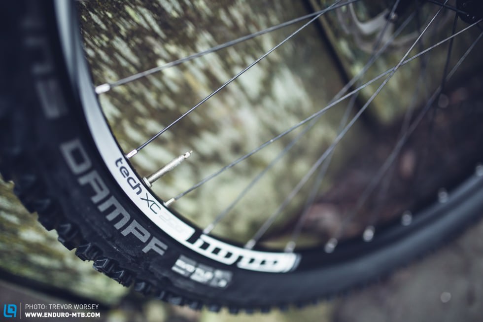 The Tech XC rims are tubeless compatible and available in all three wheel sizes