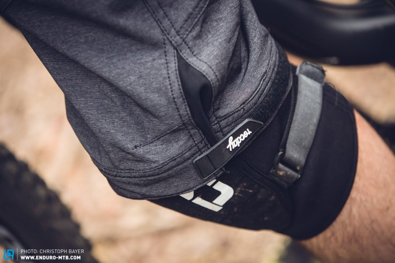Thanks to the adjustable leg closures, the shorts can be worn with or without knee pads. 