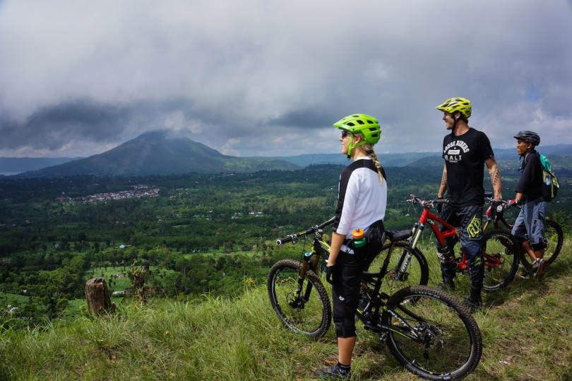 I love riding in new places and meeting riders from around the world. Here I’m riding with Alex Springenschmidt, who has been instrumental in bringing mountain biking to Indonesia with his Bali Bike Park.
