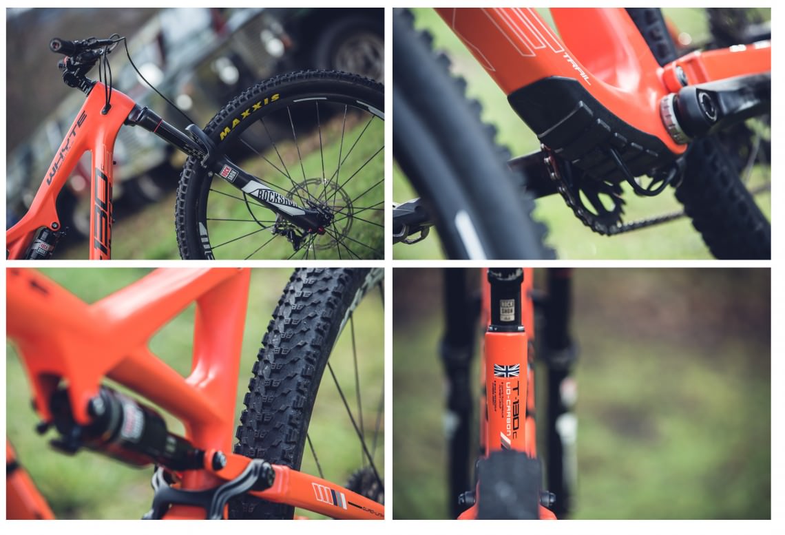 The frame protector on the Whyte T-130 C RS ensures the bottom bracket is safe from rock strikes.