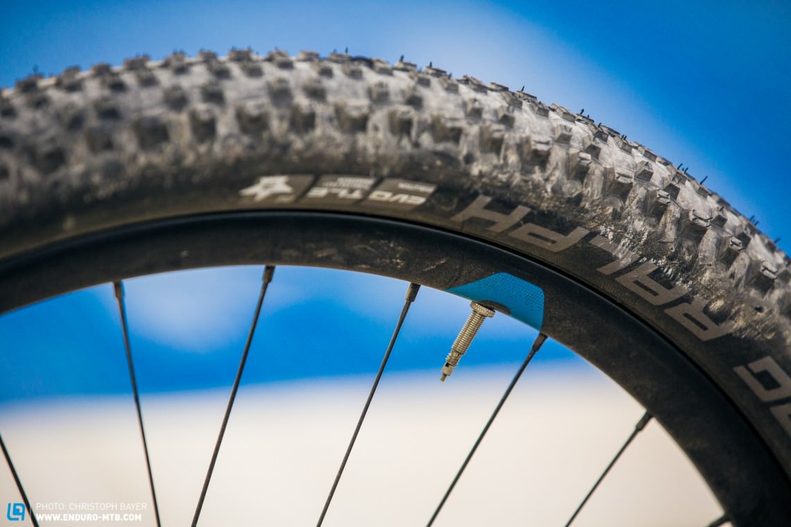 Die leichten Carbon-Laufräder am Giant stechen optisch nicht ins Auge, verleihen dem Rad auf dem Trail aber ein Plus an Agilität und Spritzigkeit. 