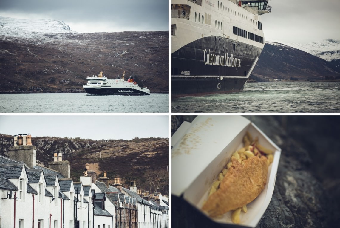 Fish and chips on the shore of Ullapool, it does not come any fresher!