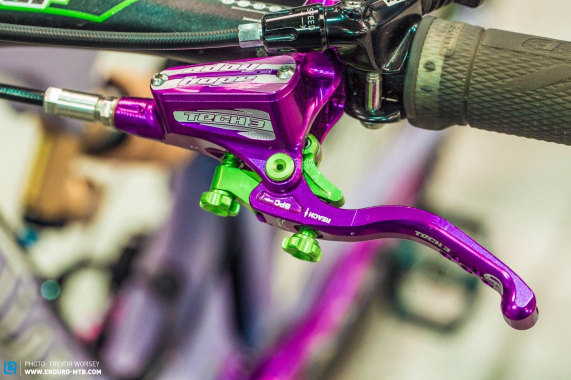 Custom colours! You can have these awesome Tech 3 E4 brakes in purple, but in  purple and green? No chance!