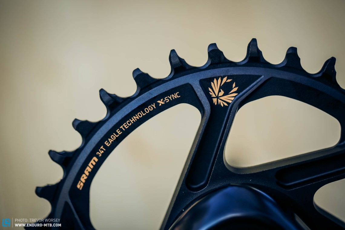 The new EAGLE chainring has been totally reworked and now features X-SYNC 2 teeth.