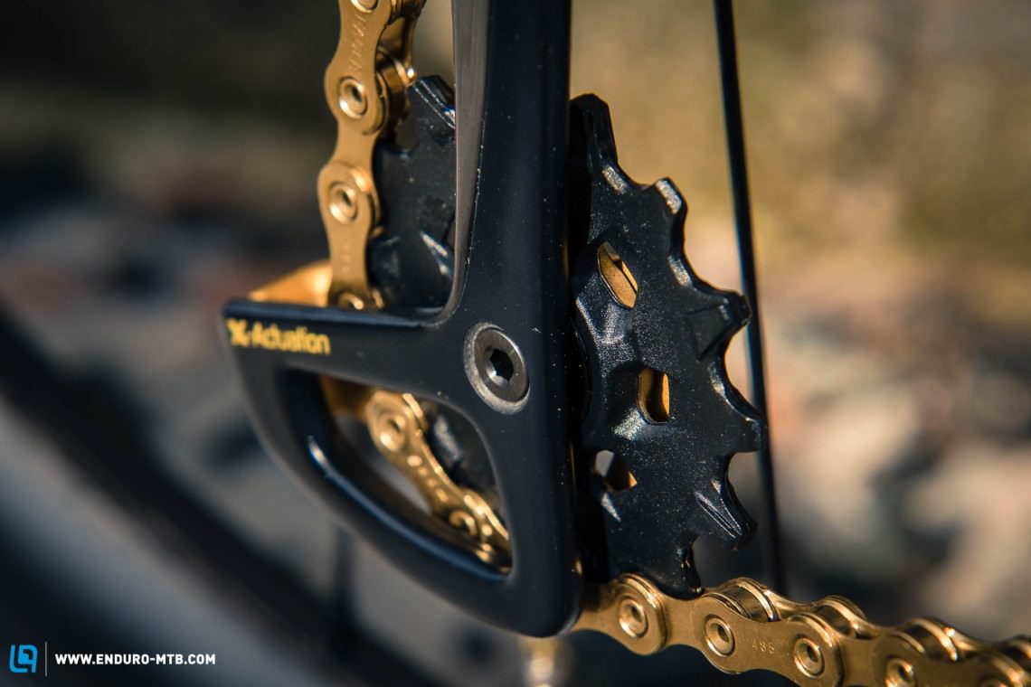 The new rear derailleur features a larger 14 tooth lower jockey wheel.  