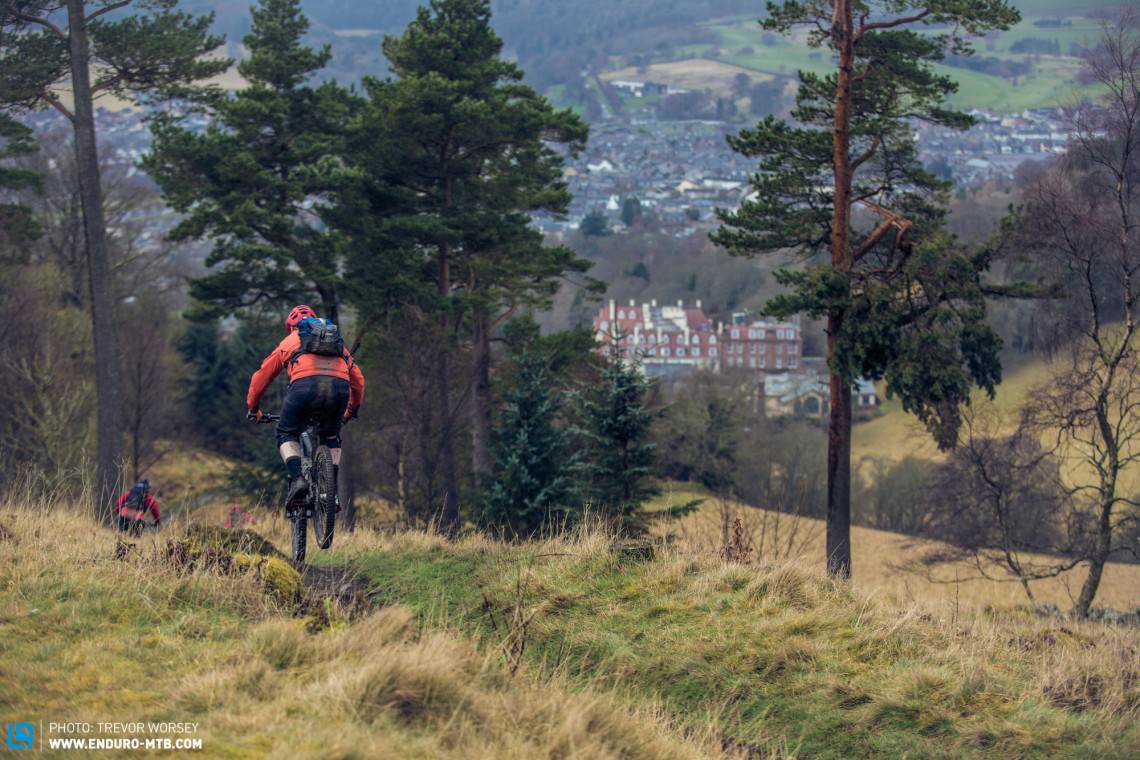 The classic descent to Peebles, with the Hydro in the background.