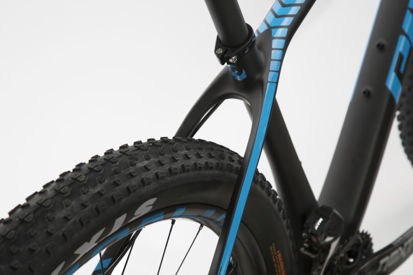 Wide tire clearance for plus-sized tires.