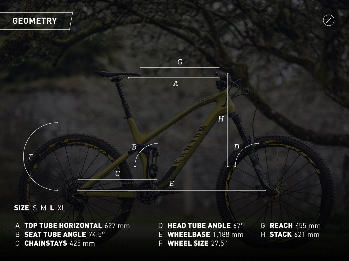 Geometry of the Canyon Spectral CF 9.0 EX