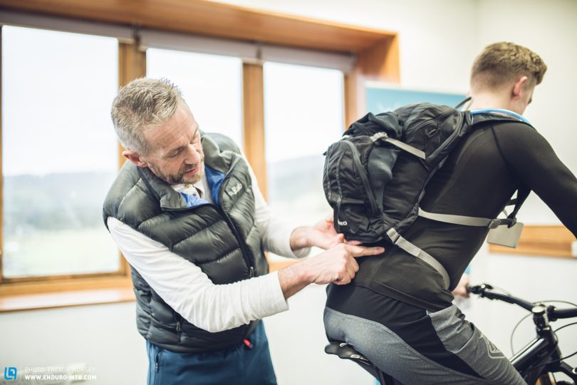 Backpack position is a big factor in managing back pain. 