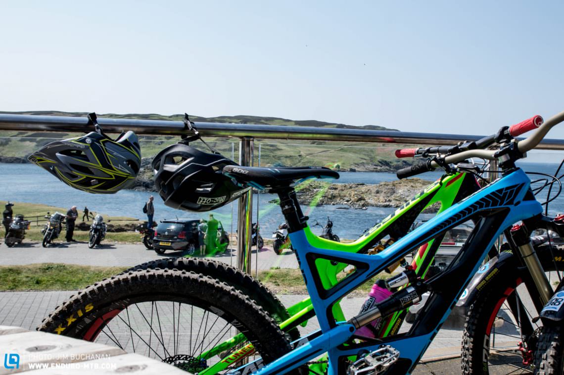 An enduro bike is a great choice for the island, although a short travel 29er would have everything covered!