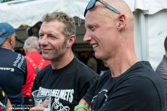 Al and friend Steve Collins. Steve runs the up coming Manx Two Day Enduro on the island and is currently doing very well in the EWS Masters category.