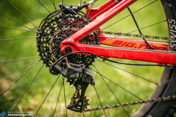 SRAM’s X1 performs superbly and is well housed on the MERIDA.