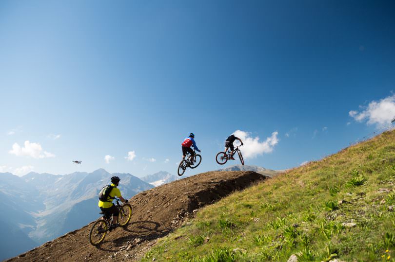 first class flight over the new jumps on the new Blueberry Line in Livigno