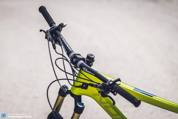 Overloaded There’s too much going on with the Norco’s bars, affecting user-friendliness and ergonomics. We’d suggest removing the fork’s remote lever and switching down to a 1x11 drivetrain (kit provided).