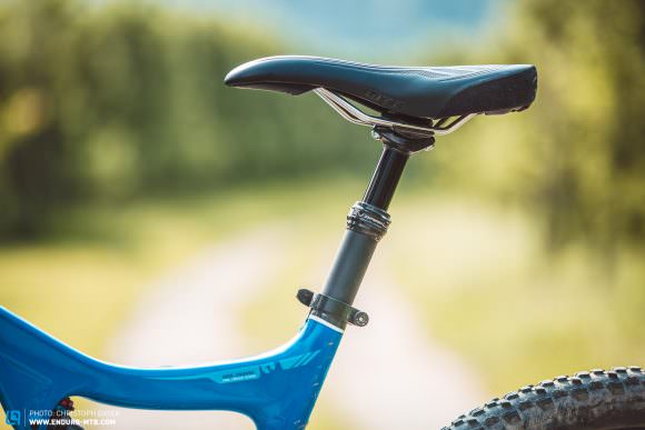 Your choice: Choose what sort of seatpost to fit. Our test bike came with a 150 mm KS LEV Integra. While the soft WTB saddle is on the bulky and heavy side of the spectrum, we can’t fault its comfort.