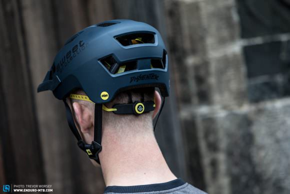 The MIPS harness boosts protection in an impact.