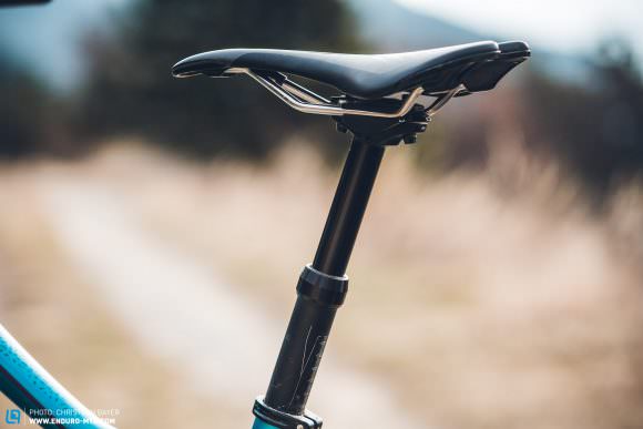 Limited adjustment – The stock Giant seatpost only offers 100 mm of adjustment, but you’ll want at least 125 mm on steep descents. Note: the frame itself won’t allow for much longer posts though.   
