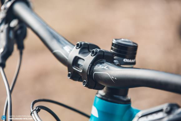 The short 50 mm stem suits the bike brilliantly, although the 730 mm bars could be wider.
