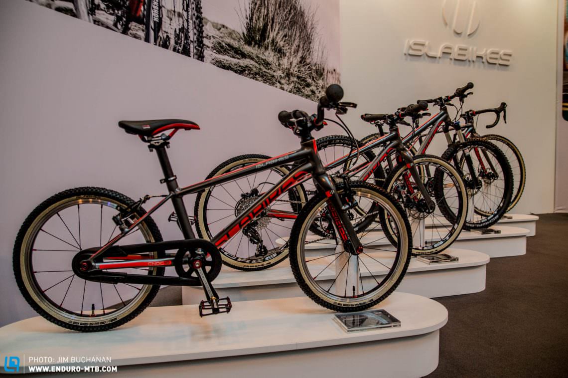 The UK's Isla Bikes had their full range of kids and adult bikes on display. Their kids bikes are specifically made for kids with smaller bars, grips, levers and lighter in weight.