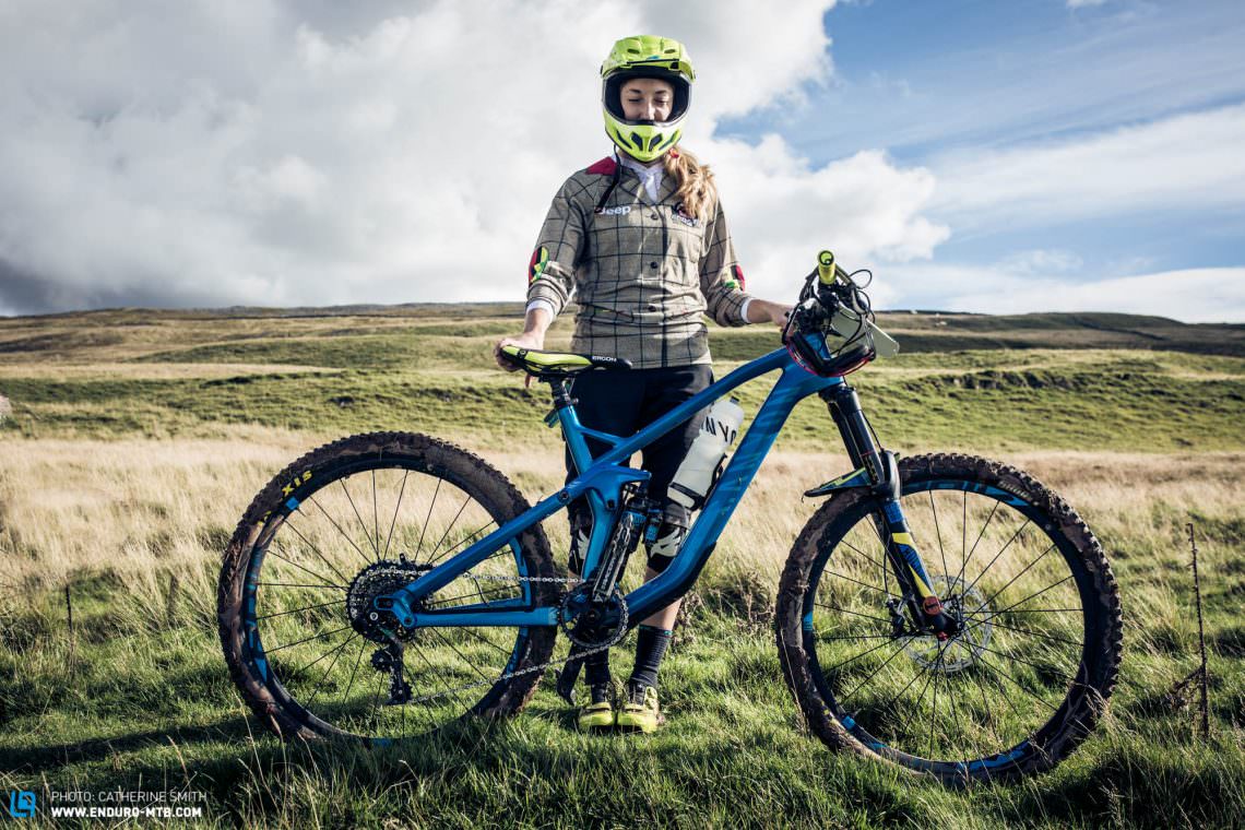 Edie Hemstock, relatively new arrival to Fort William is riding her Canyon Strive and has been shredding for 2 years.